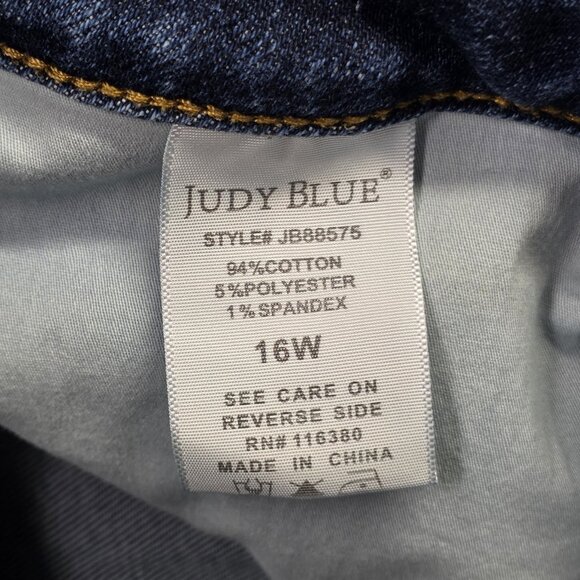 Judy Blue Jeans Womens 16W Blue Straight Leg High Rise Stretch Denim JB8857S - Picture 11 of 11